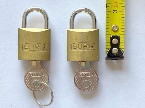 vintage Small Burg Lock with key 2x, from Germany, collectors item