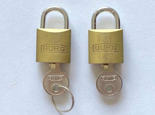 vintage Small Burg Lock with key 2x, from Germany, collectors item