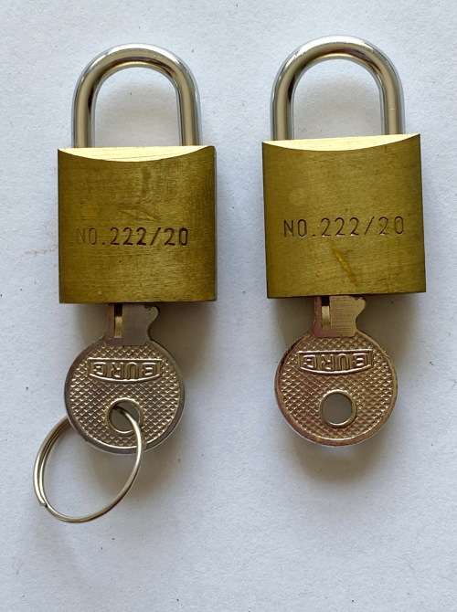 vintage Small Burg Lock with key 2x, from Germany, collectors item