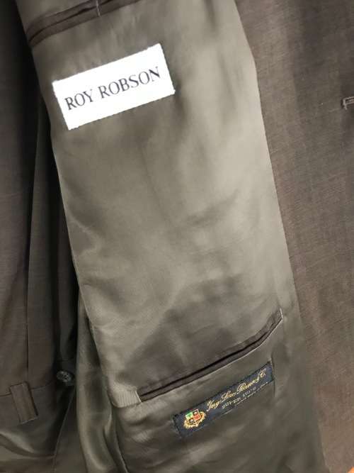 Roy Robson Men`s suit brown jacket and trousers combo + tie trouser size 52,jacket size approx 52, m