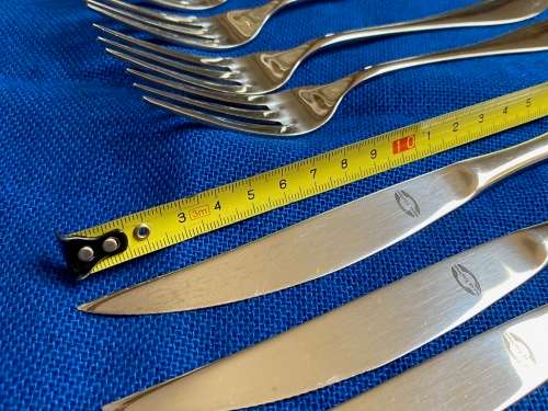 Tischfein crominox Steak Set : 6x knives and 6 x forks, from Germany , collectors item