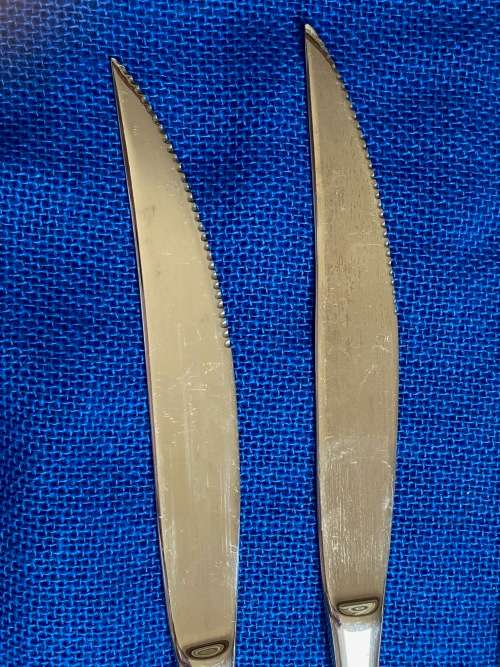 Tischfein crominox Steak Set : 6x knives and 6 x forks, from Germany , collectors item