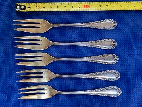 Vintage Fork small Lot 4, 5x Fork Breuker 90 silver , cake fork , Germany ,collectors item