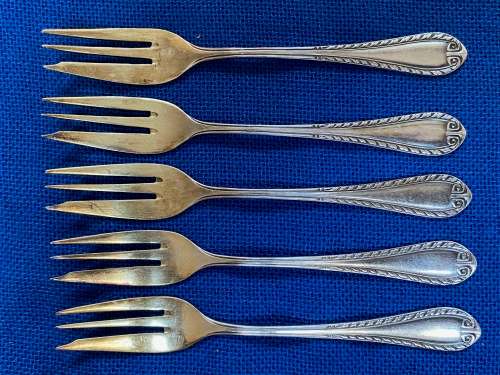 Vintage Fork small Lot 4, 5x Fork Breuker 90 silver , cake fork , Germany ,collectors item