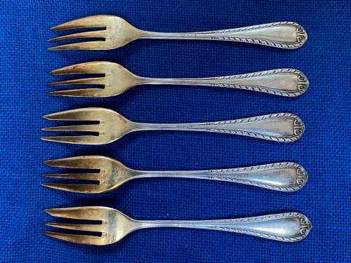 Vintage Fork small Lot 4, 5x Fork Breuker 90 silver , cake fork , Germany ,collectors item