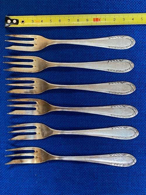 Vintage Fork small Lot 5, 6x Fork JRIS 100 silver , cake fork , Germany ,collectors item