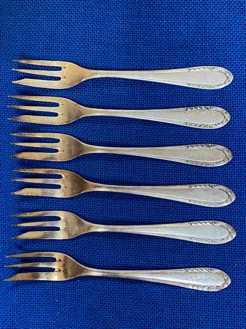 Vintage Fork small Lot 5, 6x Fork JRIS 100 silver , cake fork , Germany ,collectors item