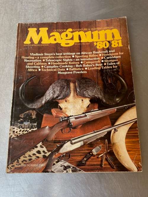 Vintage Magnum magazine 80/81, + extra 6 big old photos of old rifles, vintage , collectors item