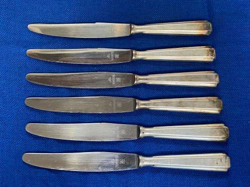 Vintage WMF Cultery Set, Lot 2, 6x knife, 6x fork, 6x spoon,90 silver ,Germany, 18pieces