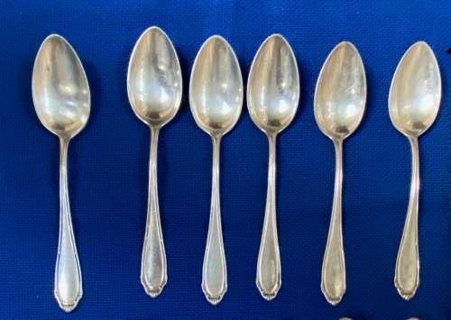 Vintage Spoon Lot 10a , 6x 800 silver Bremer Silberwaren-Fabrik ,BSF,Bremen, Germany,collectors item