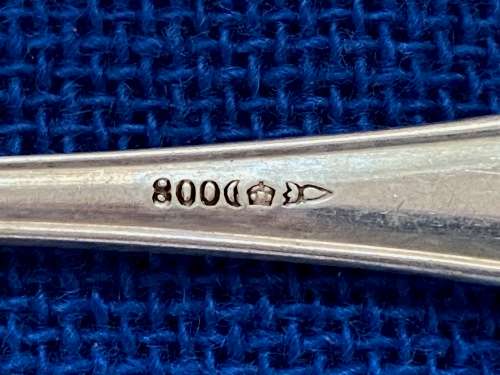 Vintage Spoon Lot 10a , 6x 800 silver Bremer Silberwaren-Fabrik ,BSF,Bremen, Germany,collectors item