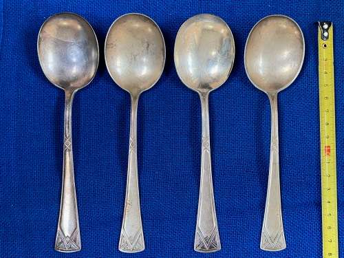 Vintage Spoon Lot 9, 4x spoon, no stamp on , silver plated, from Germany, collectors item