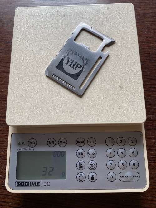 Multi Purpose Tool , Camping tool, stainless steel from Germany, creditcard size,