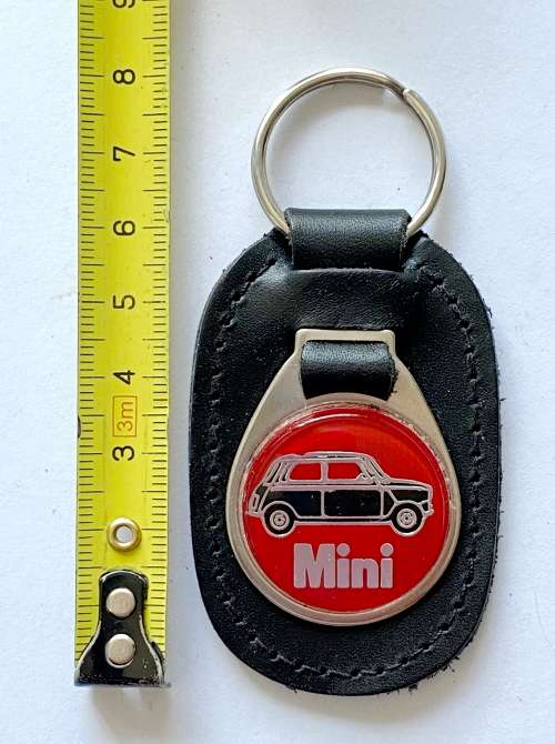Mini British cars key ring ,Frankfurt Main Germany, red, vintage, collectors item