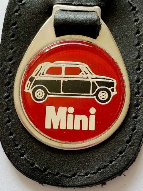 Mini British cars key ring ,Frankfurt Main Germany, red, vintage, collectors item