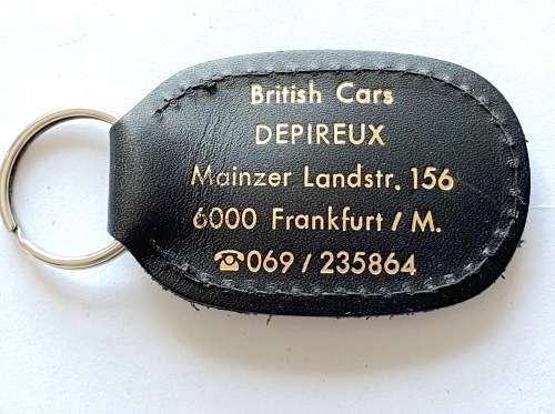 Mini British cars key ring ,Frankfurt Main Germany, red, vintage, collectors item