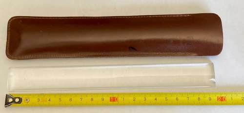 Reading magnifyer with original leather pouch, vintage , rare from Germany, approx. from the 60s