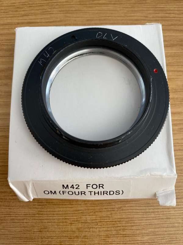 LENS ADAPTER M42 SCREW MOUNT for OLYMPUS 4/3  (FOUR THIRDS) , very rare, in good condition