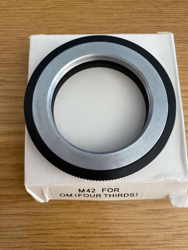 LENS ADAPTER M42 SCREW MOUNT for OLYMPUS 4/3  (FOUR THIRDS) , very rare, in good condition