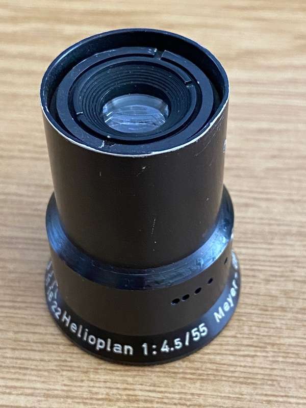 Meyer Optik Goerlitz Helioplan 4.5/55mm lens may be for a microscope, vintage ,collectors item