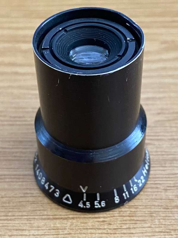 Meyer Optik Goerlitz Helioplan 4.5/55mm lens may be for a microscope, vintage ,collectors item