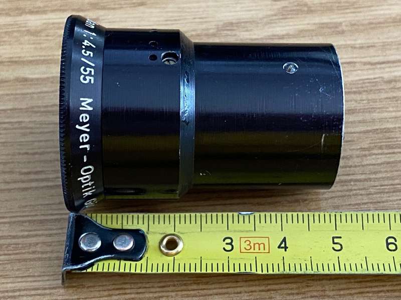 Meyer Optik Goerlitz Helioplan 4.5/55mm lens may be for a microscope, vintage ,collectors item