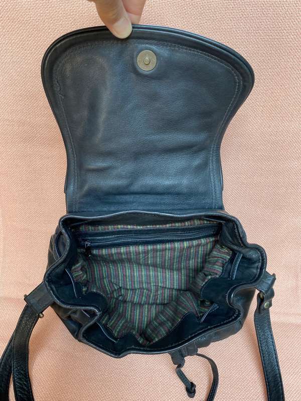 BIRACCI Women leather bag black, made in Italy , in good condition, from the 80s, vintage