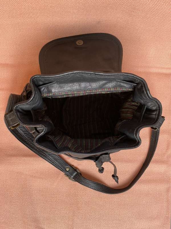 BIRACCI Women leather bag black, made in Italy , in good condition, from the 80s, vintage