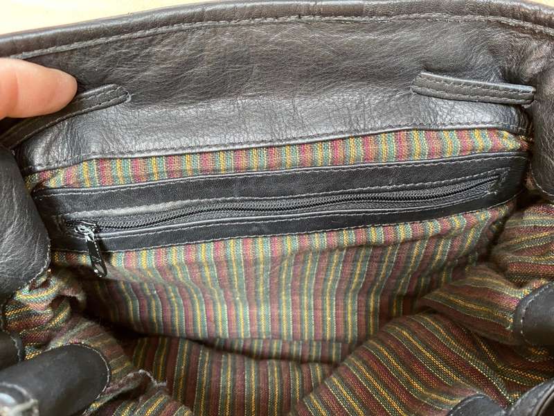 BIRACCI Women leather bag black, made in Italy , in good condition, from the 80s, vintage