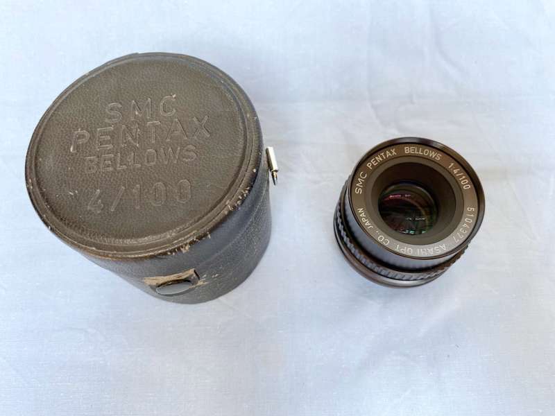 Asahi Pentax SMC Bellows 100mm / 4.0 , P/K mount , BW KR 1.5 skyfilter, Sunshade