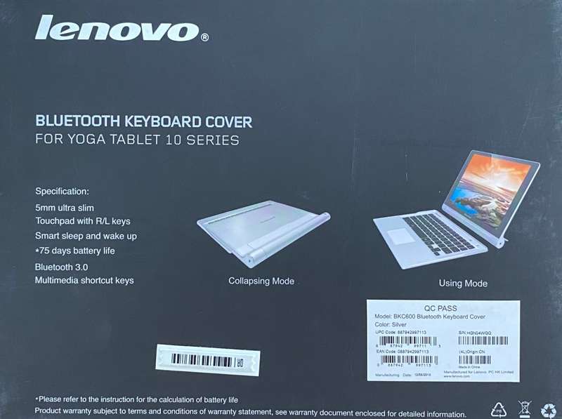 LENOVO Yoga B8080-H tablet + Lenovo Keyboard in original box, working.