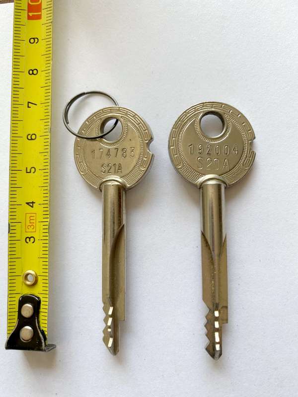 Zeiss Ikon key 2x, from Germany, vintage, No. 192004 ,No. 174783, collectors item