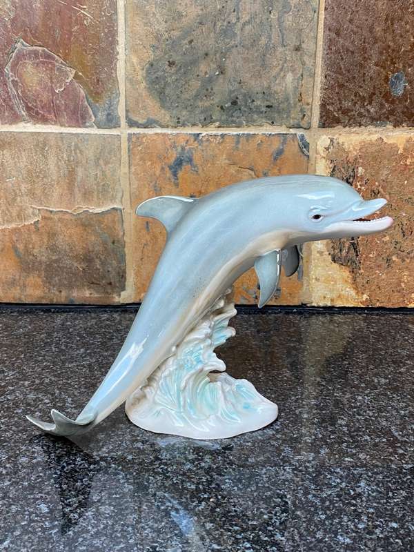 Hummel Goebel Dolphin porcelaine 36811-21, from the 80s, Made in W.Germany, rare, collectors item