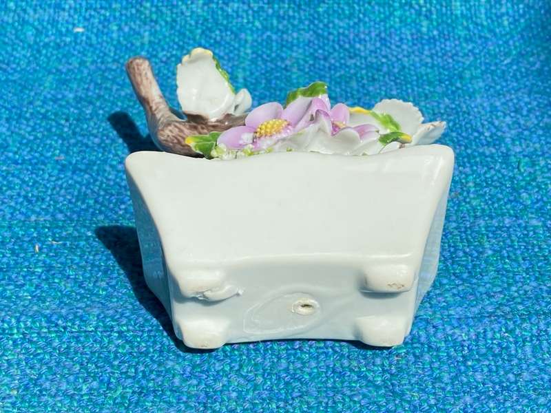 Flower figure porcelain, vase with flowers ornament, miniature