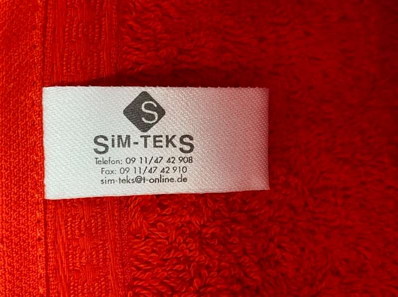 Vintage Agfa Towel red , embroidery, from 70s in Germany, collectors item, not used,size 175x66cm