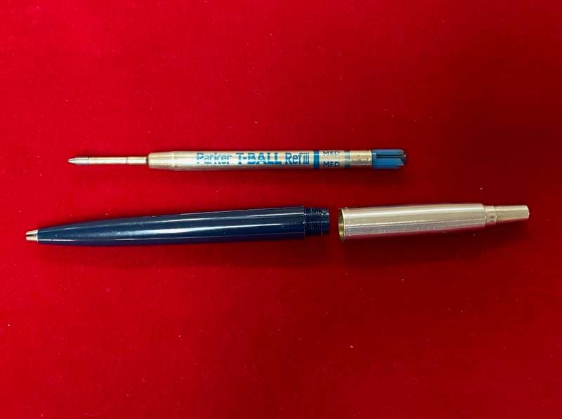 Parker Ball Pen , blue silver,made in England, vintage, collectors item