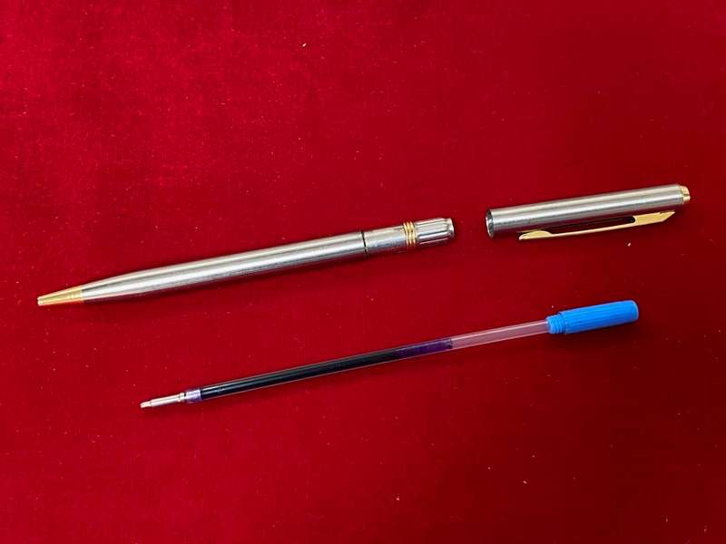 LANCE ball pen, silver gold colour, blue ink, Cullmann ,collectors item,rare, vintage, from the 70s