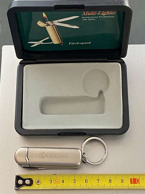 Vintage Stainless Steel Tool : lighter, knife , Kyocera, unused still in original box, new