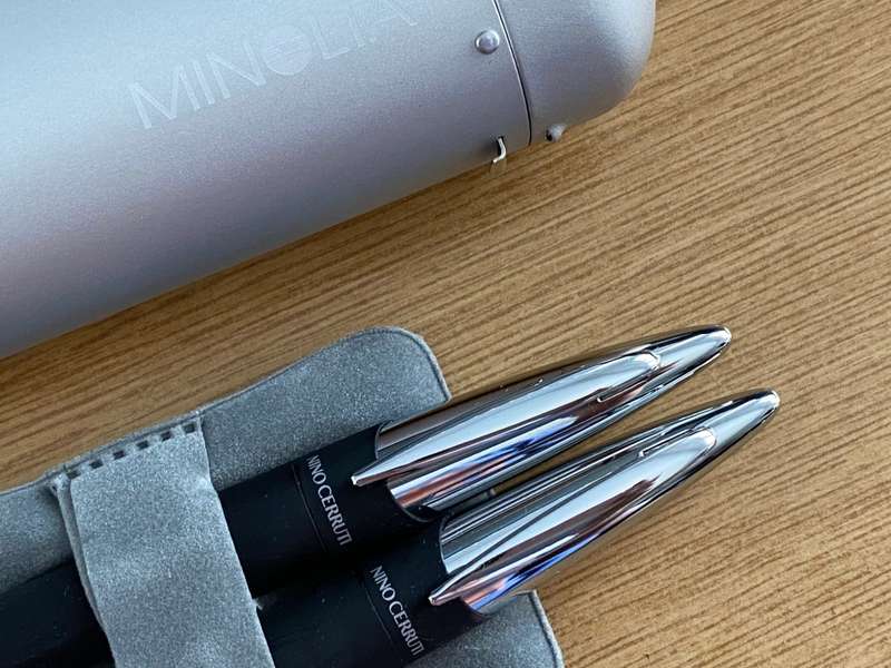 Nino Cerruti Pen Set (MINOLTA - PHOTO)  Ball pen + Fountain Pen,collectors item