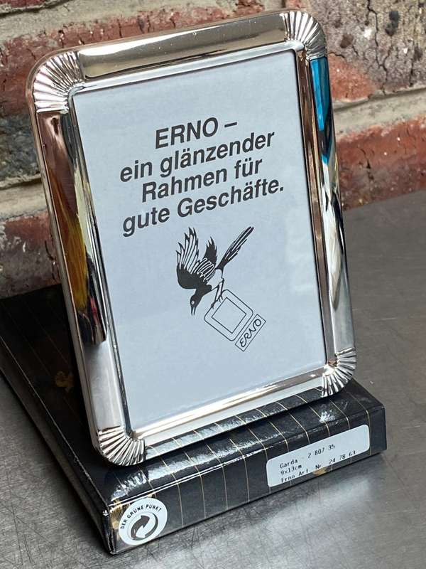 Erno Photo Frame `Garda`, metal, silver colour, from Germany,new,unused, for photo size 9x13cm