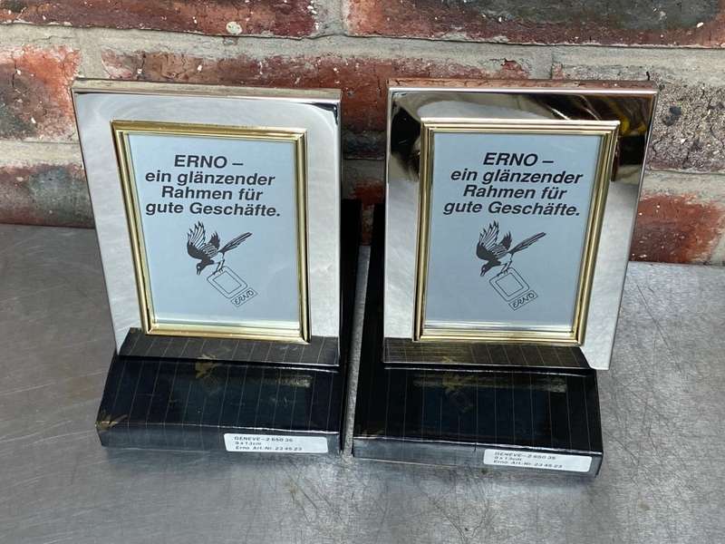 Erno Photo Frame Geneve Lot,metal,silver gold colour, from Germany,new,unused, for photo size 9x13cm