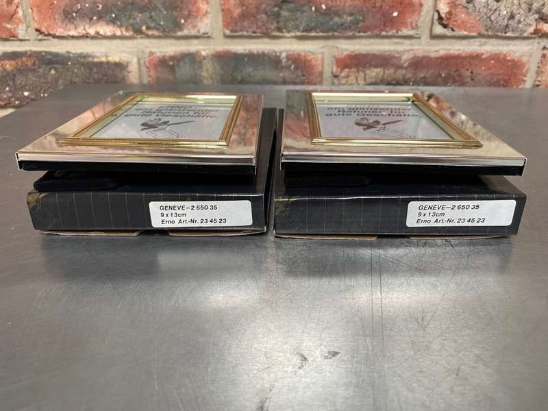 Erno Photo Frame Geneve Lot,metal,silver gold colour, from Germany,new,unused, for photo size 9x13cm