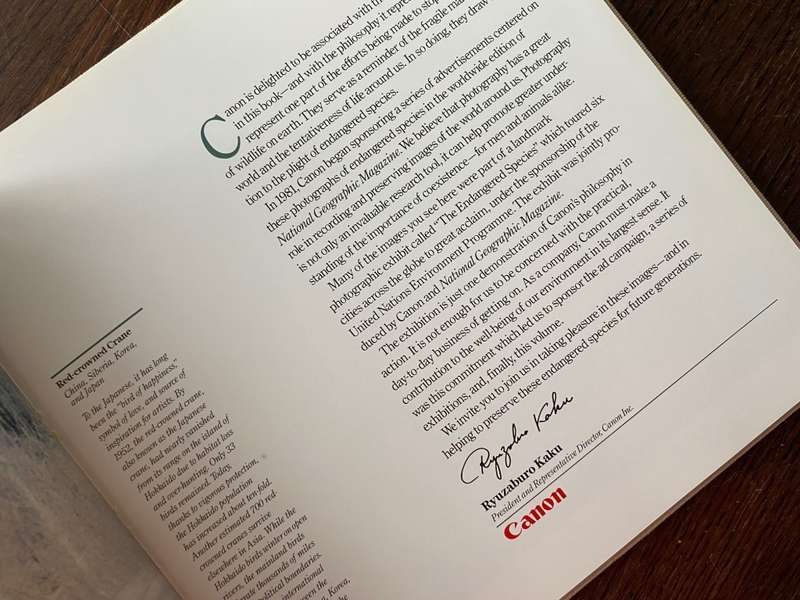 CANON Photobook, Wildlife as Canon sees it. 1988, National Geographic , Photographer Selection, rare
