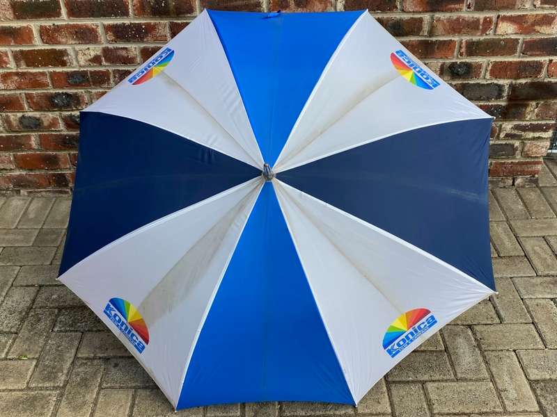 Konica Umbrella, vintage, from the 70s/80s, diameter 128cm, rare ,collectors item, from Germany