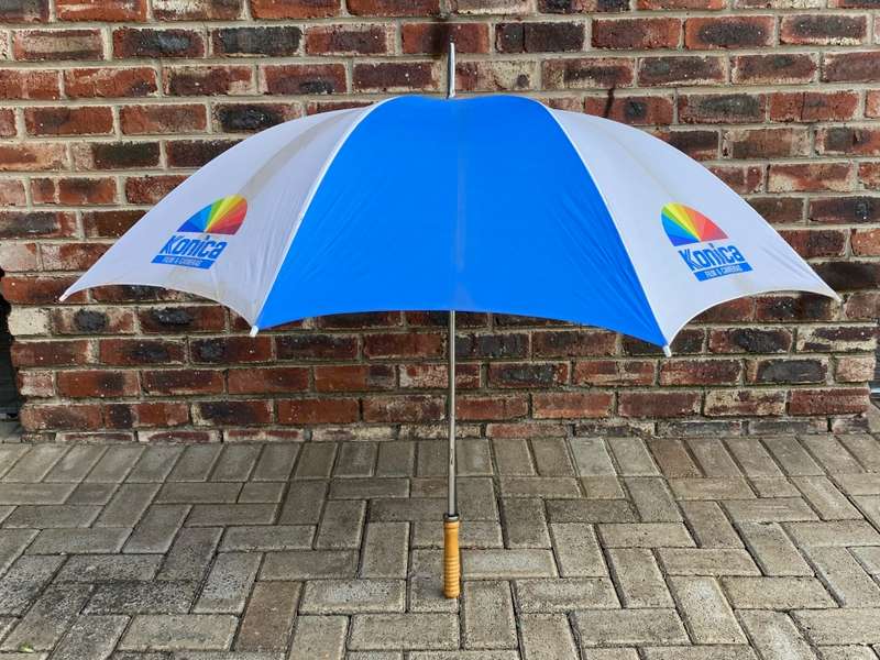 Konica Umbrella, vintage, from the 70s/80s, diameter 128cm, rare ,collectors item, from Germany