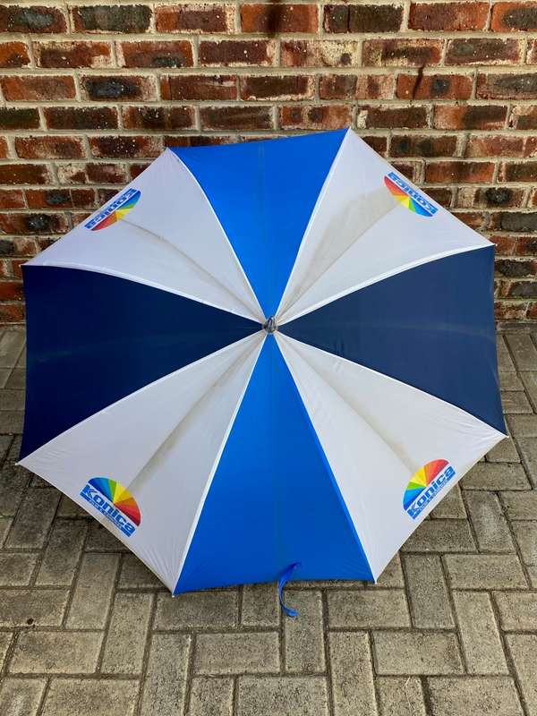 Konica Umbrella, vintage, from the 70s/80s, diameter 128cm, rare ,collectors item, from Germany