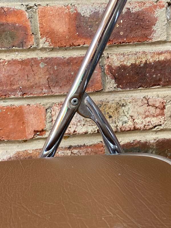 2x Folding chair metal ,brown, from the 60s/70s from Germany, VINTAGE, rare ,collectors item.