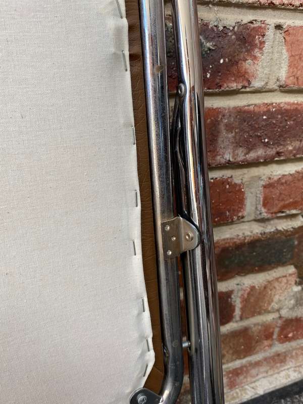 2x Folding chair metal ,brown, from the 60s/70s from Germany, VINTAGE, rare ,collectors item.