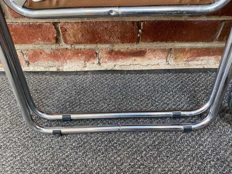 2x Folding chair metal ,brown, from the 60s/70s from Germany, VINTAGE, rare ,collectors item.