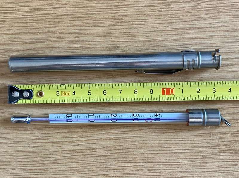 TETENAL Thermometer in metal case , photo lab, LOT 1 , vintage, approx. from the 50s/60s